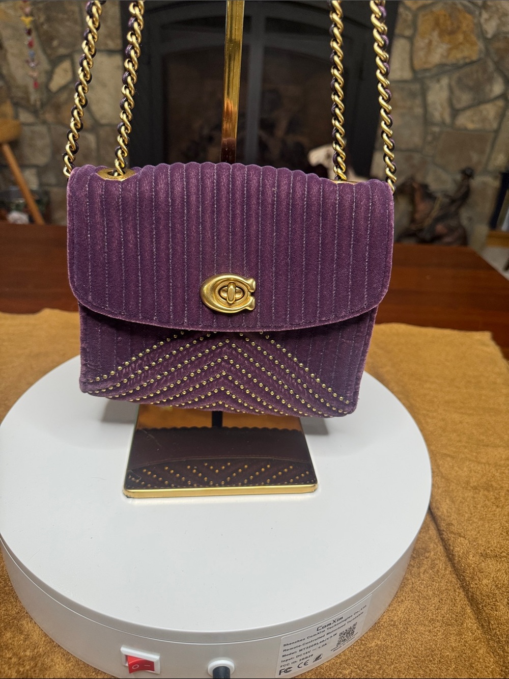 Coach Parker 18 in velvet quilting with rivets style number 31034